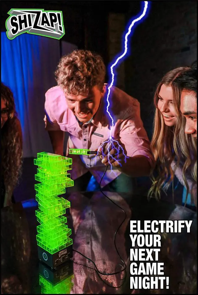 Alt view image 2 of 7 - ShiZap! Electric Shock Stacking Block Party Game with LED Music Base
