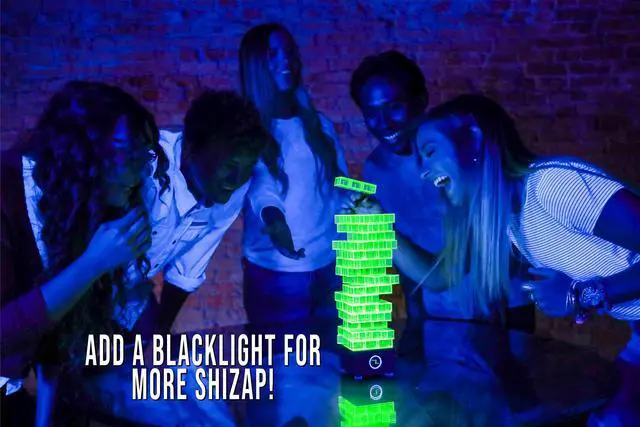 Alt view image 5 of 7 - ShiZap! Electric Shock Stacking Block Party Game with LED Music Base