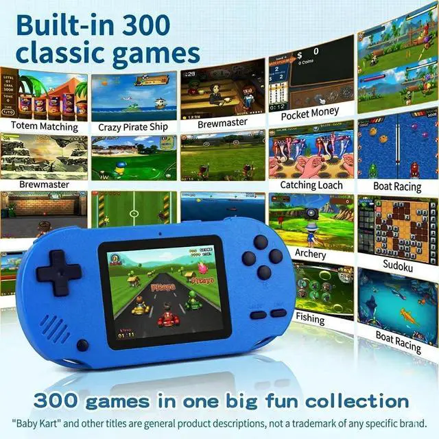 Alt view image 2 of 7 - Handheld Games for Kids, Built-in 300 Retro Handheld Video Games