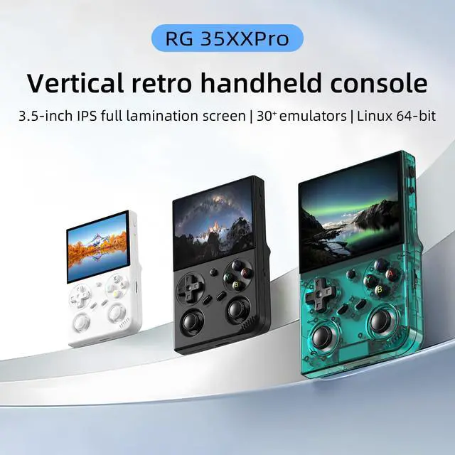 Alt view image 2 of 7 - Retro Handheld Game Console,Portable Game with 3.5 Inch IPS Screen,with 64G TF Card Pre-Installed 4353 Games Supports 5G WiFi Bluetooth HDMI and TV Output 35XXPRO