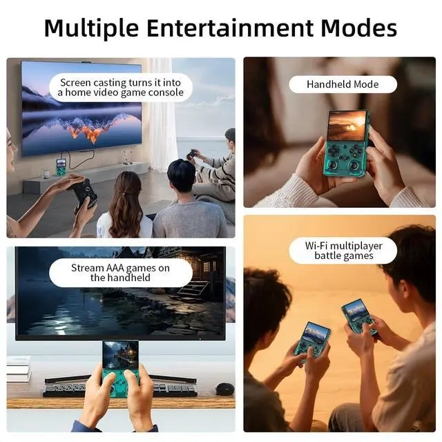 Alt view image 7 of 7 - Retro Handheld Game Console,Portable Game with 3.5 Inch IPS Screen,with 64G TF Card Pre-Installed 4353 Games Supports 5G WiFi Bluetooth HDMI and TV Output 35XXPRO