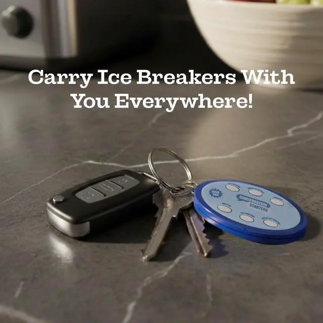 Alt view image 4 of 7 - 350+ Electronic Conversation Starters Keychain - Audio Ice Breaker Game with 350+ Questions - 5 Categories: Fun, Would You Rather, Deep Questions - Portable Family Conversation Cards & Table Topics