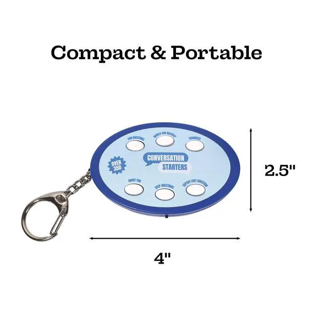 Alt view image 7 of 7 - 350+ Electronic Conversation Starters Keychain - Audio Ice Breaker Game with 350+ Questions - 5 Categories: Fun, Would You Rather, Deep Questions - Portable Family Conversation Cards & Table Topics