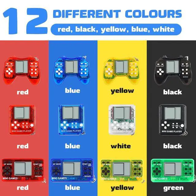 Alt view image 2 of 4 - 12pcs Video Game Party Favors, Mini Gaming Party Favors, Video Game Keychains, 8-bit Handheld, Birthday Party Supplies for Kids, Return Gifts for Birthday Party Decorations Supplies