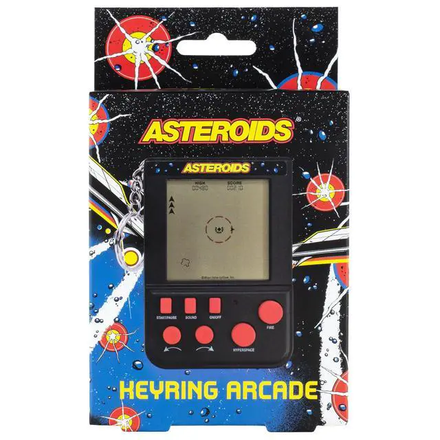 Alt view image 2 of 5 - Asteroids Keyring Arcade Game Retro Handheld Mini Arcade Machine with LCD Screen, Classic Gameplay, Portable Keychain Game, Vintage Gaming Gift for Kids & Adults