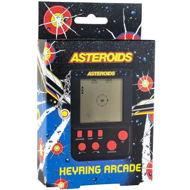 Alt view image 4 of 5 - Asteroids Keyring Arcade Game Retro Handheld Mini Arcade Machine with LCD Screen, Classic Gameplay, Portable Keychain Game, Vintage Gaming Gift for Kids & Adults