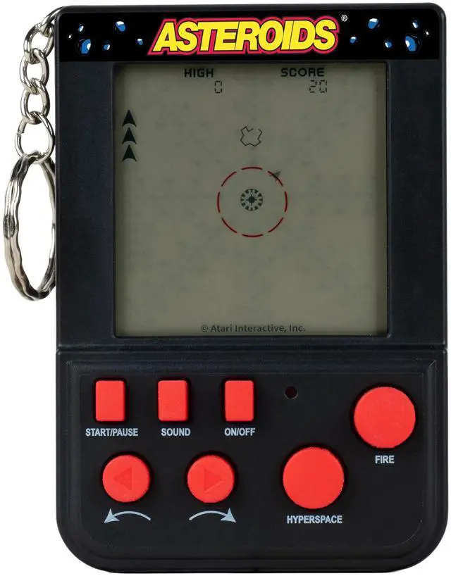 Main image of Asteroids Keyring Arcade Game Retro Handheld Mini Arcade Machine with LCD Screen, Classic Gameplay, Portable Keychain Game, Vintage Gaming Gift for Kids & Adults