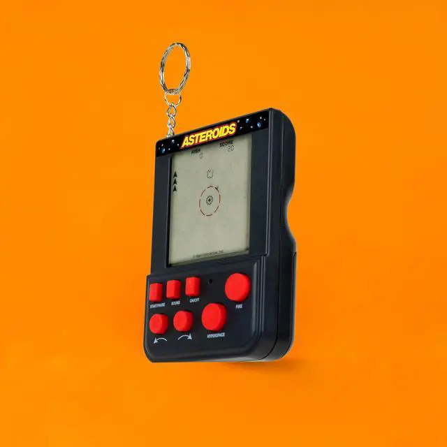 Alt view image 5 of 5 - Asteroids Keyring Arcade Game Retro Handheld Mini Arcade Machine with LCD Screen, Classic Gameplay, Portable Keychain Game, Vintage Gaming Gift for Kids & Adults