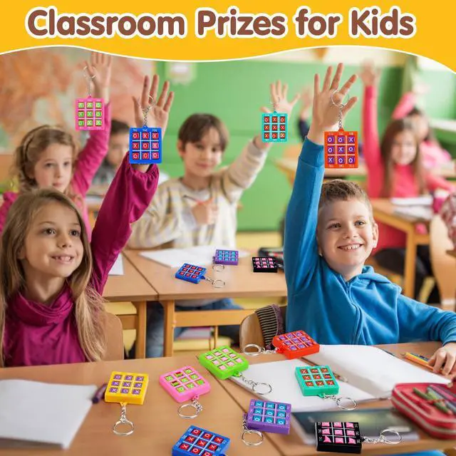 Alt view image 6 of 7 - 16PCS Tic Tac Toe Game Keychains Party Favors for Kids 4-8 8-12