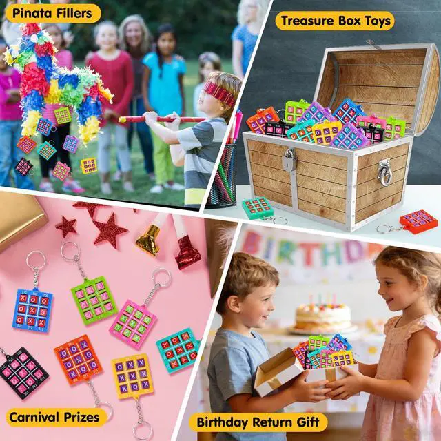 Alt view image 5 of 7 - 16PCS Tic Tac Toe Game Keychains Party Favors for Kids 4-8 8-12