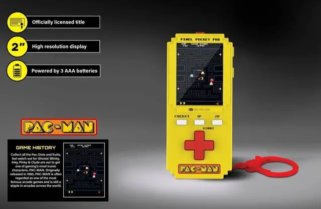 Alt view image 2 of 2 - Pac-Man Pixel Pocket Pro: Pac-Man Video Game, Portable Keychain Arcade, Retro Gaming, Pacman Toys