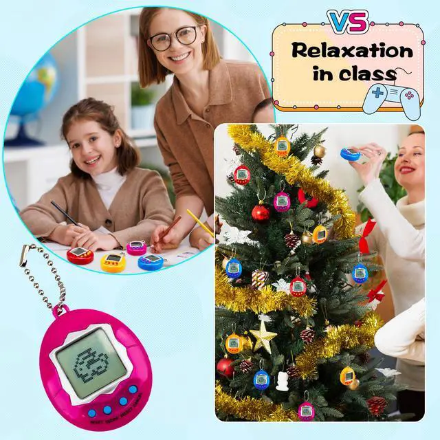 Alt view image 6 of 7 - 36 Pcs Virtual Pet Keychains Electronic Digital Pets Keyring Retro Handheld Game Nostalgic 90s Toy Keychain for Kids Birthday Party Gifts Goodie Bag Fillers