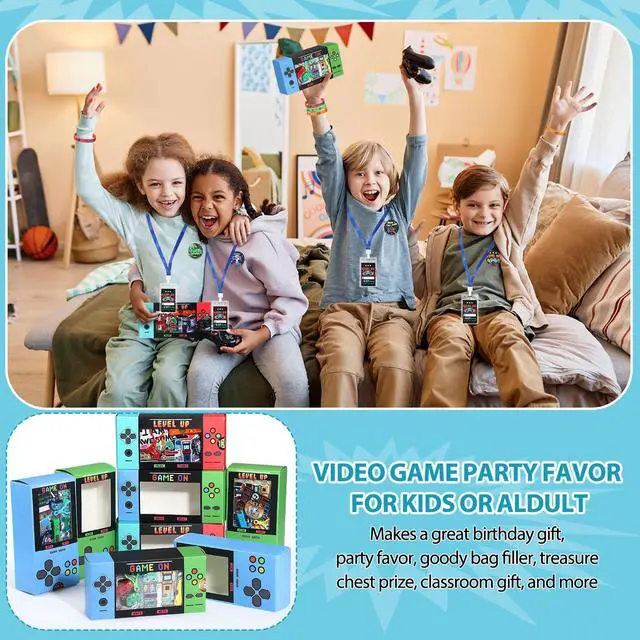 Alt view image 6 of 7 - 195pcs Video Game Party Favors for 18 Kids Gamer Goodie Bag Stuffers for Boys Gaming Birthday Party Supplies with Gift Boxes, VIP Pass, Balloons, Bracelets, Keychains, Badges, 3D Stickers