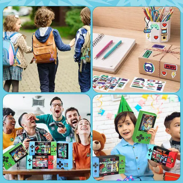 Alt view image 7 of 7 - 195pcs Video Game Party Favors for 18 Kids Gamer Goodie Bag Stuffers for Boys Gaming Birthday Party Supplies with Gift Boxes, VIP Pass, Balloons, Bracelets, Keychains, Badges, 3D Stickers