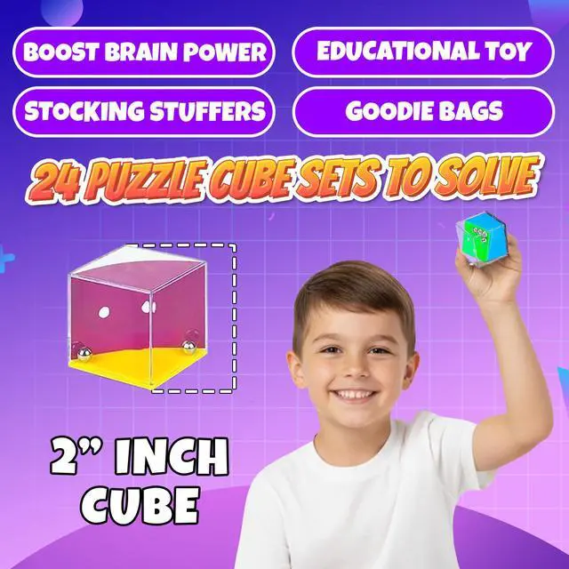 Alt view image 3 of 7 - Brain Teaser Puzzle Cubes Keychains (24-Pack) Mini Maze Party Favor Toys
