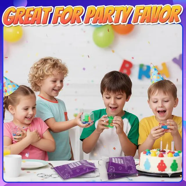 Alt view image 6 of 7 - Brain Teaser Puzzle Cubes Keychains (24-Pack) Mini Maze Party Favor Toys