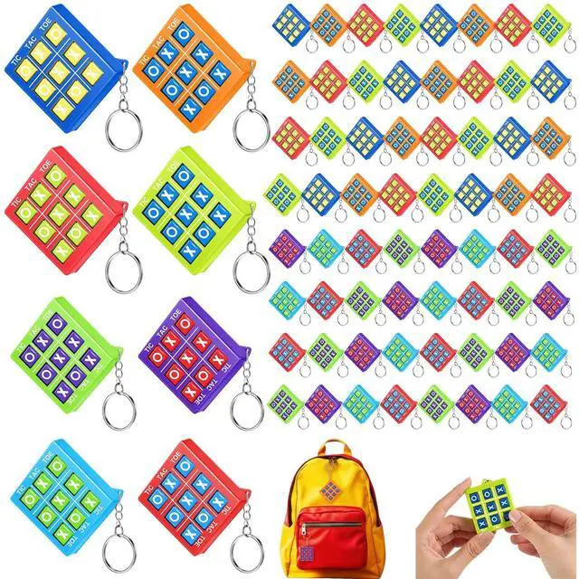 Main image of 64 Pcs Tic Tac Toe Game Keychains Party Favors Bulk