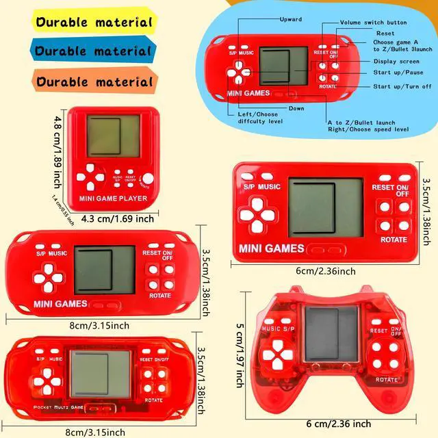 Alt view image 2 of 7 - 51 Pack Mini Video Game Keychain Video Game Party Favors Multicolor Video Game Keychains Bulk for Classroom Prizes Birthday Gifts Goodie Bag Fillers, 4 Styles