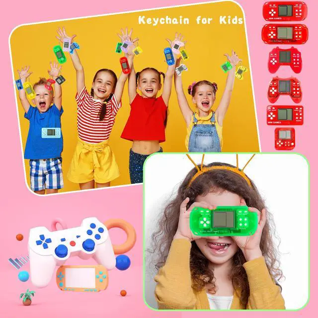 Alt view image 7 of 7 - 51 Pack Mini Video Game Keychain Video Game Party Favors Multicolor Video Game Keychains Bulk for Classroom Prizes Birthday Gifts Goodie Bag Fillers, 4 Styles