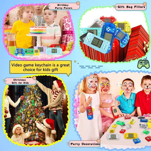 Alt view image 6 of 7 - 51 Pack Mini Video Game Keychain Video Game Party Favors Multicolor Video Game Keychains Bulk for Classroom Prizes Birthday Gifts Goodie Bag Fillers, 4 Styles
