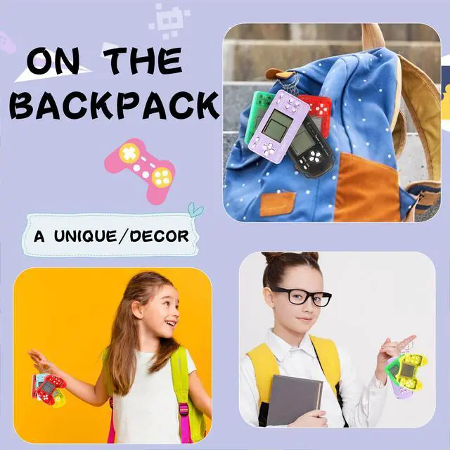 Alt view image 4 of 7 - 51 Pack Mini Video Game Keychain Video Game Party Favors Multicolor Video Game Keychains Bulk for Classroom Prizes Birthday Gifts Goodie Bag Fillers, 4 Styles