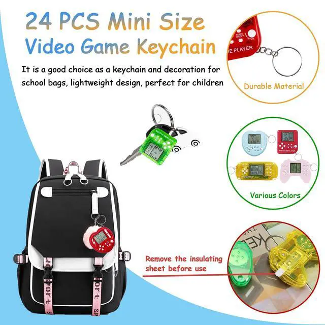 Alt view image 4 of 6 - 24Pcs Video Game Party Favors,Mini Game Keychains for Kids & Gamer Birthday Decorations Video Gamer Party Supplies Classroom Prizes for Boys and Girls