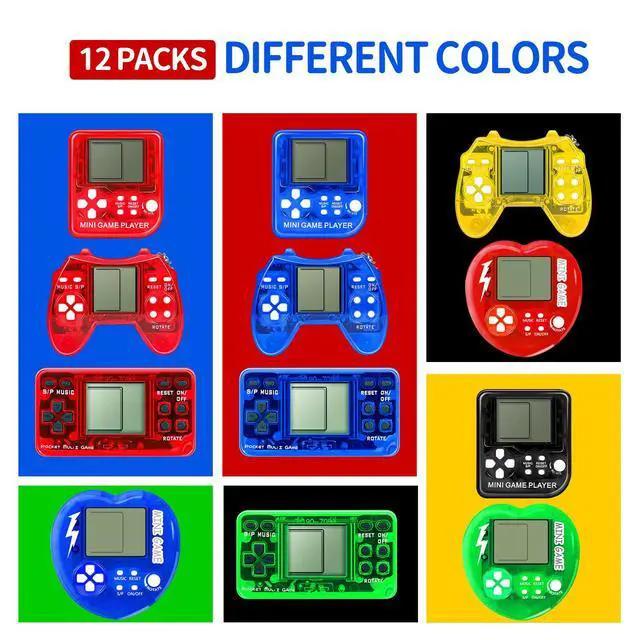 Alt view image 3 of 7 - 12Pcs Video Game Party Favors, Valentines Day Gifts Mini Video Game Birthday Decorations Game Keychains, Return Gifts for Birthday Party Supplies for Kids Classroom Prizes