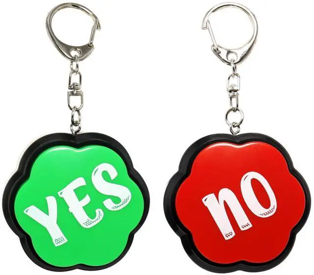 Main image of Yes No Sound Buzzers, Portable Keychain Buttons with Sound, Answer Buzzers Set of 2, Buzzers for Game Show
