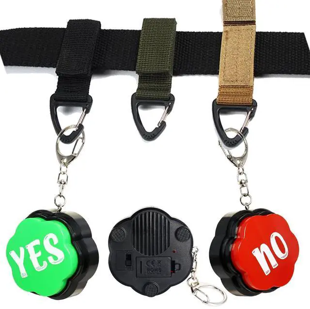 Alt view image 5 of 7 - Yes No Sound Buzzers, Portable Keychain Buttons with Sound, Answer Buzzers Set of 2, Buzzers for Game Show