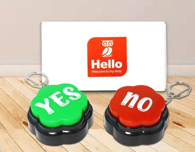 Alt view image 7 of 7 - Yes No Sound Buzzers, Portable Keychain Buttons with Sound, Answer Buzzers Set of 2, Buzzers for Game Show