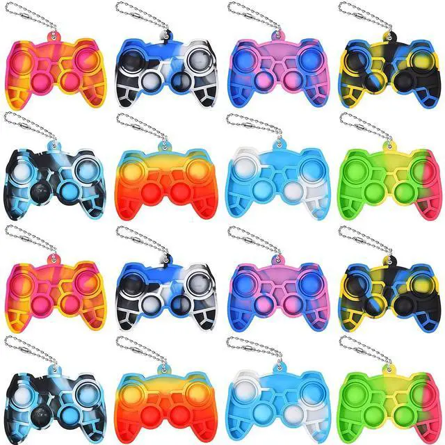 Main image of 16 Pcs Pop Fidget Keychain Gamepad, Bubble Toy for Kids Adults
