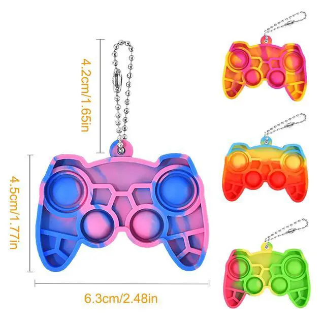 Alt view image 2 of 7 - 16 Pcs Pop Fidget Keychain Gamepad, Bubble Toy for Kids Adults