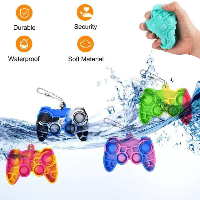 Alt view image 3 of 7 - 16 Pcs Pop Fidget Keychain Gamepad, Bubble Toy for Kids Adults