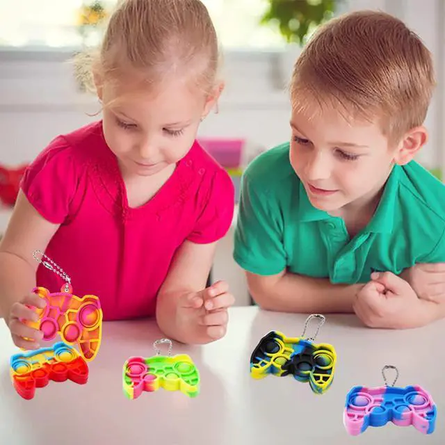 Alt view image 6 of 7 - 16 Pcs Pop Fidget Keychain Gamepad, Bubble Toy for Kids Adults