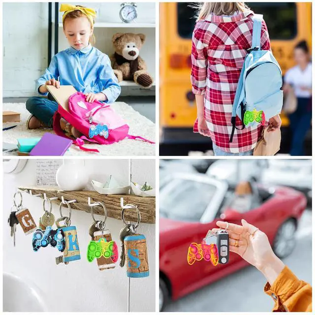 Alt view image 4 of 7 - 16 Pcs Pop Fidget Keychain Gamepad, Bubble Toy for Kids Adults