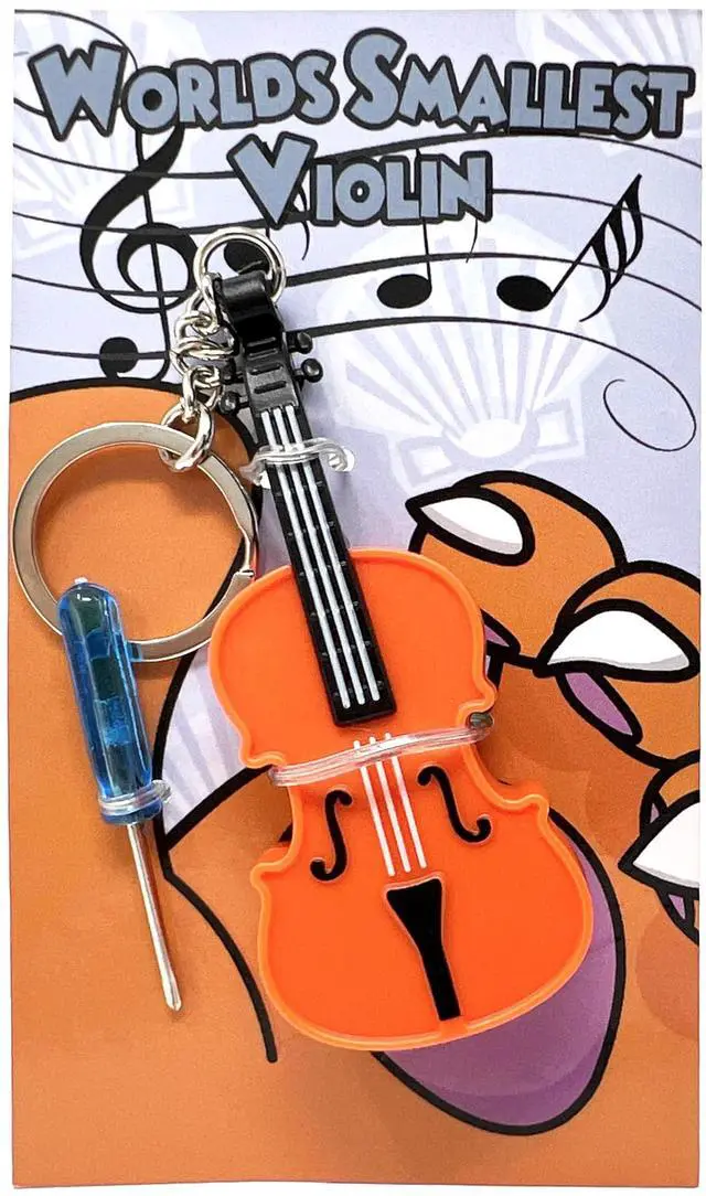 Main image of Original World's Smallest Violin Toy Keychain With Playable Sad Music - Mini Tiny Violin Keychain with Sound - Meme - Novelty - Funny - Joke - Gift - (WSV-V1-1P)