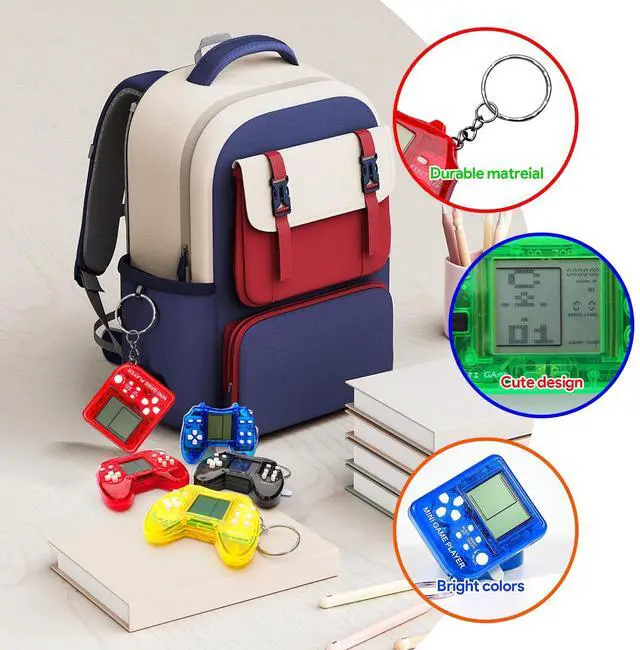 Alt view image 4 of 7 - 24Pcs Video Game Party Favors for Kids, Arcade Video Game Birthday Supplies Mini Gaming Console Keychain Classroom Prizes for Boys and Girls