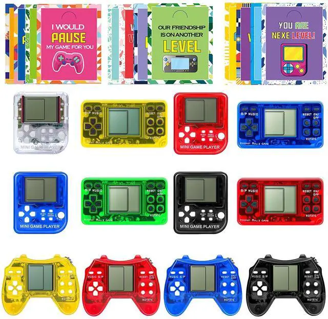 Main image of 12 Pack Video Game Keychain with Cards for Kids Bulk Party Supplies for Birthday, Goodies Bags Stuffer Classroom Prizes