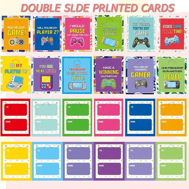 Alt view image 3 of 7 - 12 Pack Video Game Keychain with Cards for Kids Bulk Party Supplies for Birthday, Goodies Bags Stuffer Classroom Prizes