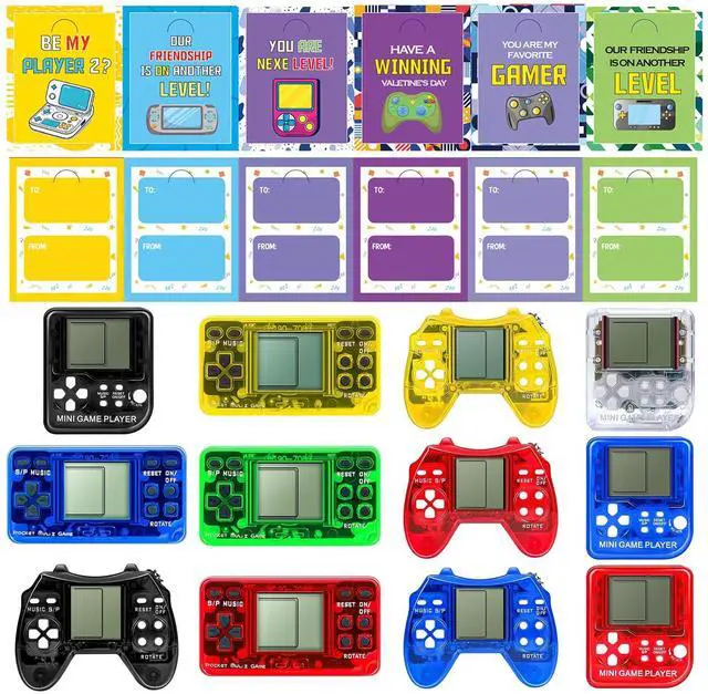 Alt view image 4 of 7 - 12 Pack Video Game Keychain with Cards for Kids Bulk Party Supplies for Birthday, Goodies Bags Stuffer Classroom Prizes