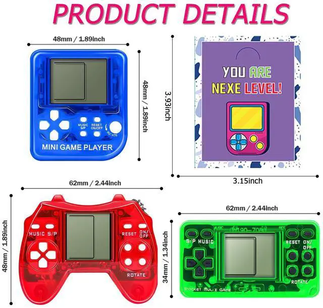 Alt view image 5 of 7 - 12 Pack Video Game Keychain with Cards for Kids Bulk Party Supplies for Birthday, Goodies Bags Stuffer Classroom Prizes