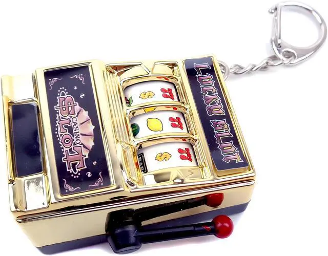 Alt view image 4 of 5 - Mini Slot Machine Toy, Lucky Bank with Keychain Gold