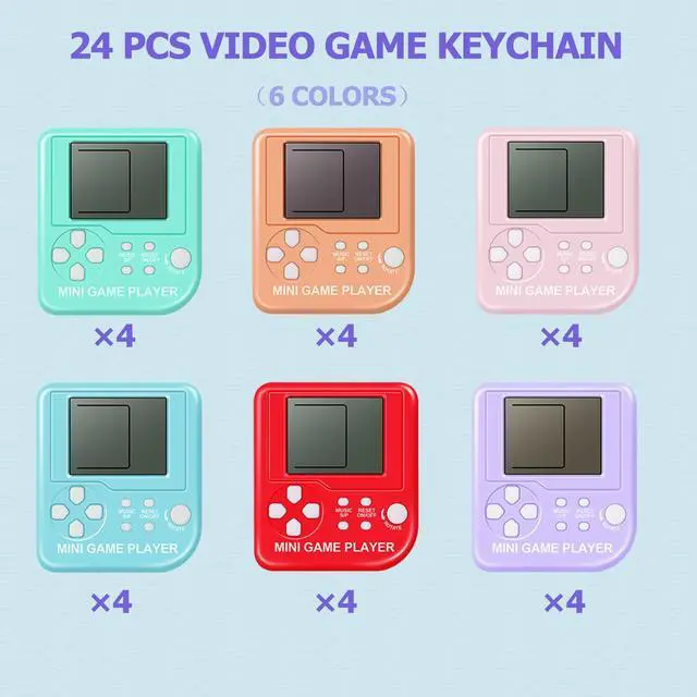 Alt view image 6 of 7 - 24 Pack Video Game Party Favors for Kids Video Game Keychain Video Game Birthday Party Supplies