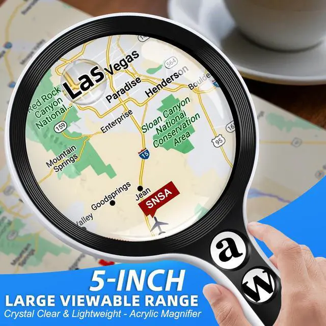 Alt view image 2 of 7 - Large Magnifying Glass with Lights,10X 25X 45X 60X Lighted Magnifier