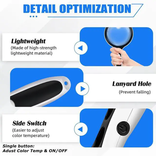 Alt view image 5 of 7 - Large Magnifying Glass with Lights,10X 25X 45X 60X Lighted Magnifier