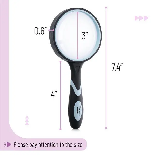 Alt view image 3 of 7 - Magnifying Glass, 2 Pack, 10X Magnifier, 75mm Glass Lens