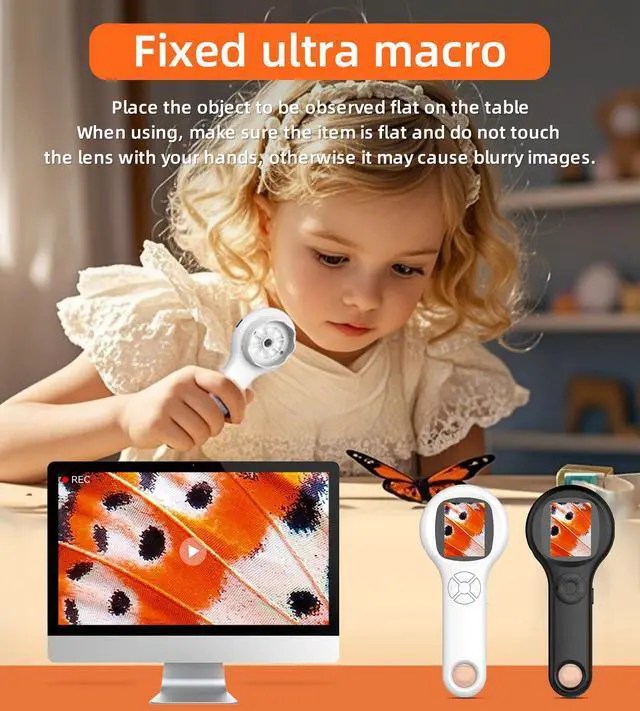 Alt view image 6 of 7 - Microscope for Kids, Portable Digital Microscope with 500X Magnifying Glass, Handheld Camera Mini Pocket Magnification, Educational Christmas Birthday Gifts for Ages 4 5 6 7 8 9 10 11 12