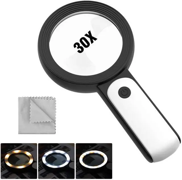 Main image of 30X Magnifying Glass with Light for Close Work,Reading,Coins,Jewelry