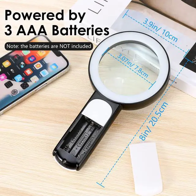 Alt view image 6 of 7 - 30X Magnifying Glass with Light for Close Work,Reading,Coins,Jewelry