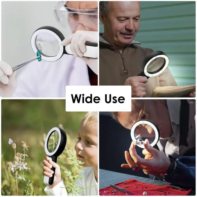 Alt view image 4 of 7 - 30X Magnifying Glass with Light for Close Work,Reading,Coins,Jewelry